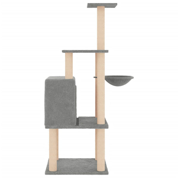 Vaaleanharm. kissan kiipeilypuu sisal- raapimispylväillä Ondi 132cm