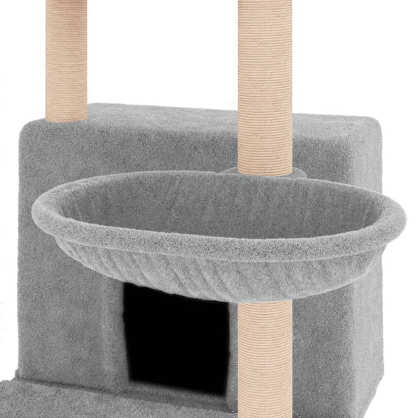 Vaaleanharm. kissan kiipeilypuu sisal- raapimispylväillä Ondi 132cm
