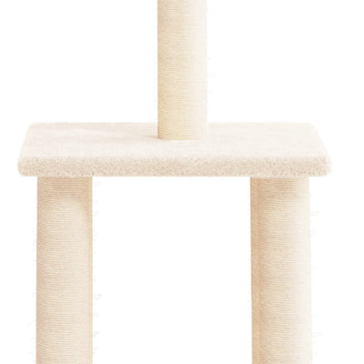 Kissan kiipeilypuu sisal- raapimispylväillä kerma 85,5 cm
