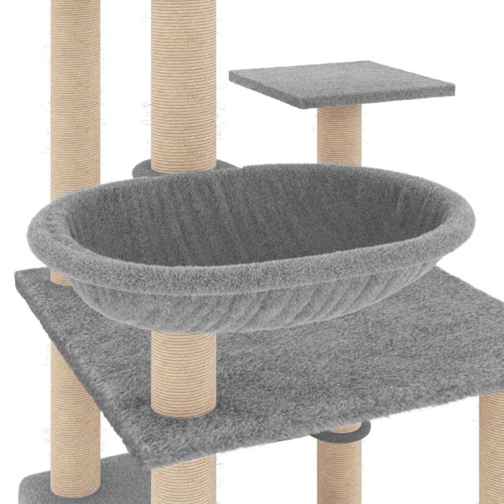 Vaaleanharm. kissan kiipeilypuu sisal- raapimispylväillä Ash 141cm