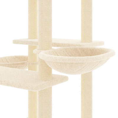 Kissan kiipeilypuu sisal- raapimispylväillä kerma 133 cm