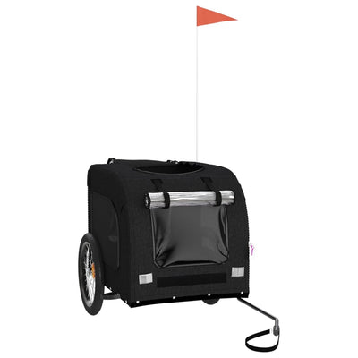 Lemmikinkuljetuskärry polkupyörään musta kangas ja rauta