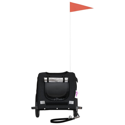 Lemmikinkuljetuskärry polkupyörään musta kangas ja rauta