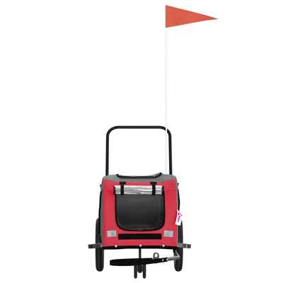 Lemmikinkuljetuskärry polkupyörään pun./musta kangas ja rauta