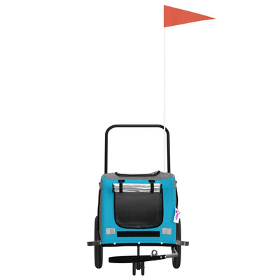 Lemmikinkuljetuskärry polkupyörään sin./musta kangas ja rauta