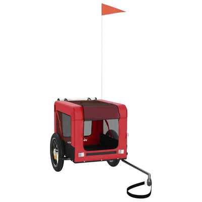 Lemmikinkuljetuskärry polkupyörään punamusta kangas ja rauta