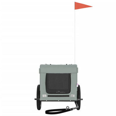 Lemmikinkuljetuskärry polkupyörään harmaa/musta kangas ja rauta