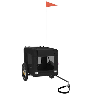 Lemmikinkuljetuskärry polkupyörään musta kangas&rauta