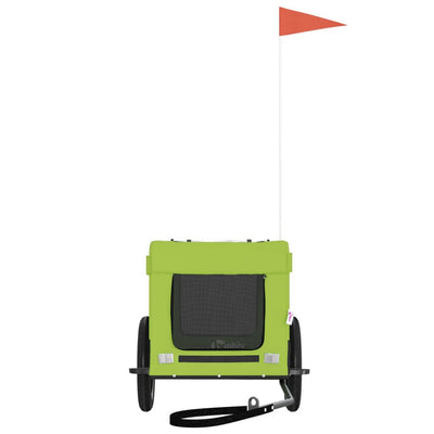 Lemmikinkuljetuskärry polkupyörään vihreä/musta kangas ja rauta