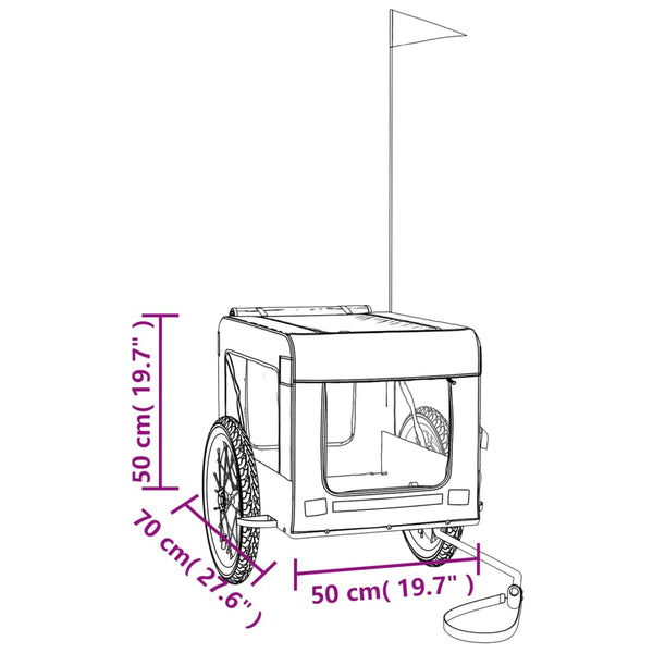 Erick polkupyörän harmaa/musta lemmikinkuljetuskärry (kangas ja rauta)