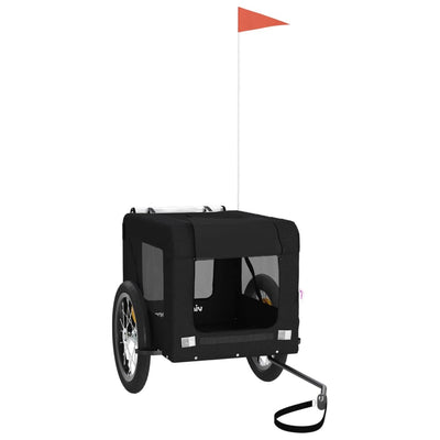 Lemmikinkuljetuskärry polkupyörään musta kangas&rauta