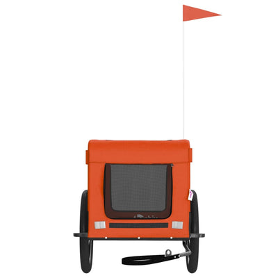 Lemmikinkuljetuskärry pyörään oranssi/musta kangas ja rauta