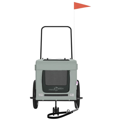 Lemmikinkuljetuskärry polkupyörään harmaa/musta kangas ja rauta