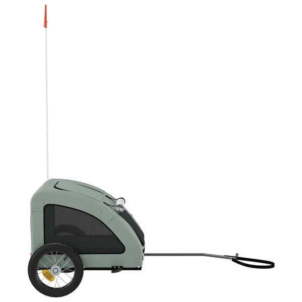 Harmaa lemmikinkuljetuskärry Vsevold (pyörään kangas ja rauta)