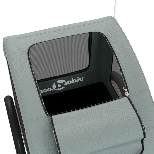 Harmaa lemmikinkuljetuskärry Vsevold (pyörään kangas ja rauta)