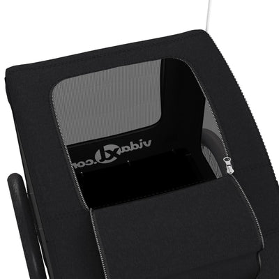 Lemmikinkuljetuskärry polkupyörään musta kangas ja rauta