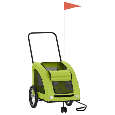 Lemmikinkuljetuskärry pyörään vihreä kangas ja rauta