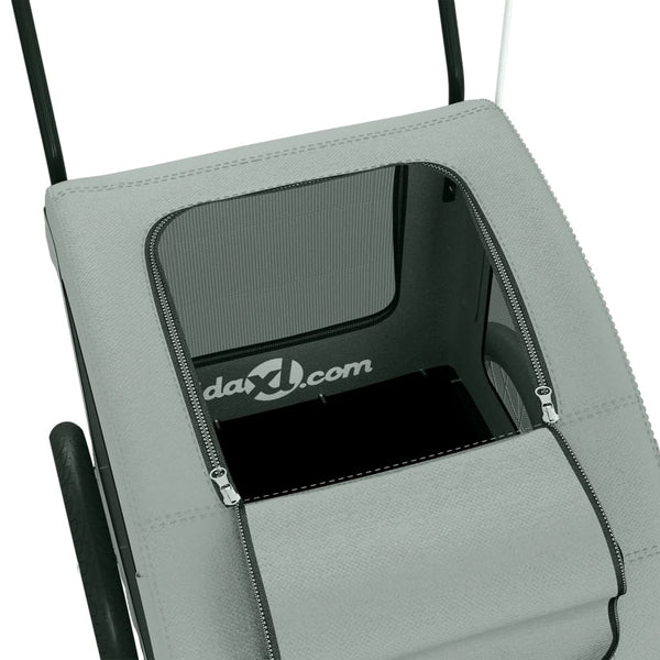 Lemmikinkuljetuskärry Vsevold pyörään harmaana (materiaali kangas ja rauta)