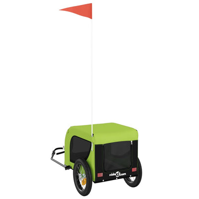 Lemmikinkuljetuskärry polkupyörään vihreä/musta kangas ja rauta