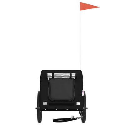 Lemmikinkuljetuskärry polkupyörään musta kangas ja rauta