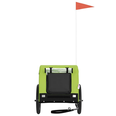 Lemmikinkuljetuskärry polkupyörään vihreä/musta kangas ja rauta