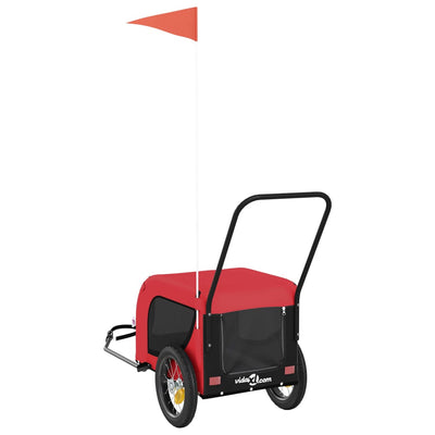 Lemmikinkuljetuskärry polkupyörään pun./musta kangas ja rauta