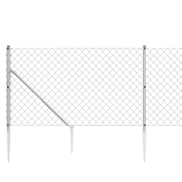Verkkoaita maapiikeillä hopea 0,8x10 m