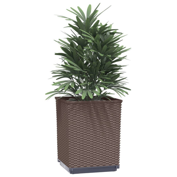 Kukkalaatikot 2 kpl ruskea 30x30x37 cm polypropeeni