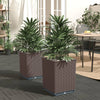 Kukkalaatikot 2 kpl ruskea 30x30x37 cm polypropeeni