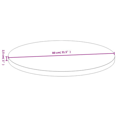 Pöytälevy Ø80x2,5 cm bambu