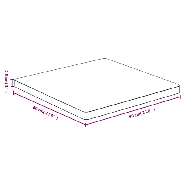 Pöytälevy 60x60x2,5 cm bambu