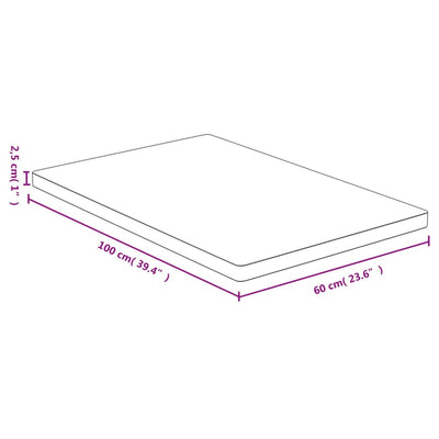Pöytälevy 60x100x2,5 cm bambu