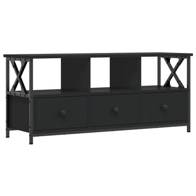 TV-taso musta 102x33x45 cm tekninen puu ja rauta