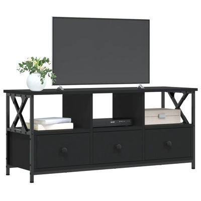 TV-taso musta 102x33x45 cm tekninen puu ja rauta