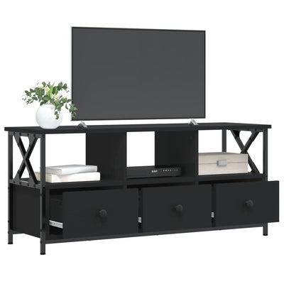 TV-taso musta 102x33x45 cm tekninen puu ja rauta