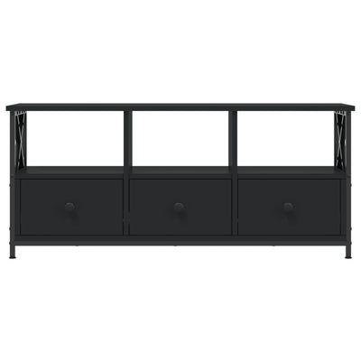 TV-taso musta 102x33x45 cm tekninen puu ja rauta