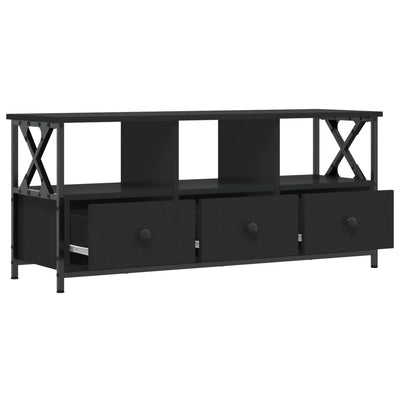 TV-taso musta 102x33x45 cm tekninen puu ja rauta
