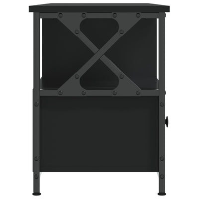 TV-taso musta 102x33x45 cm tekninen puu ja rauta