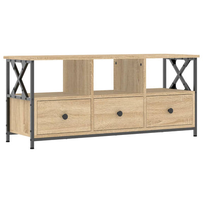 TV-taso Sonoma-tammi 102x33x45 cm tekninen puu ja rauta