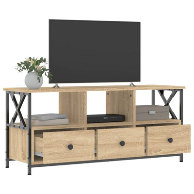 TV-taso Sonoma-tammi 102x33x45 cm tekninen puu ja rauta