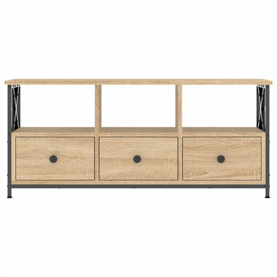 TV-taso Sonoma-tammi 102x33x45 cm tekninen puu ja rauta