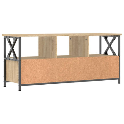 TV-taso Sonoma-tammi 102x33x45 cm tekninen puu ja rauta