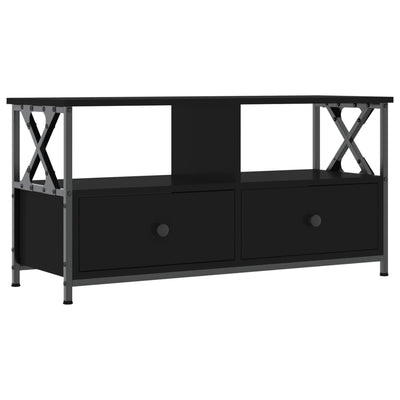TV-taso musta 90x33x45 cm tekninen puu ja rauta