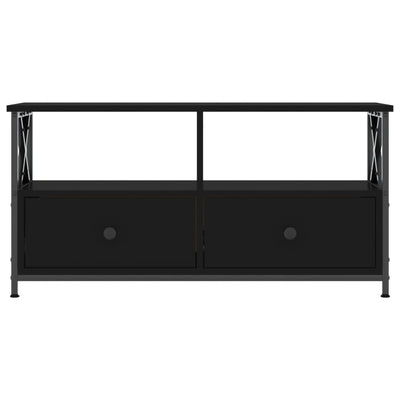TV-taso musta 90x33x45 cm tekninen puu ja rauta