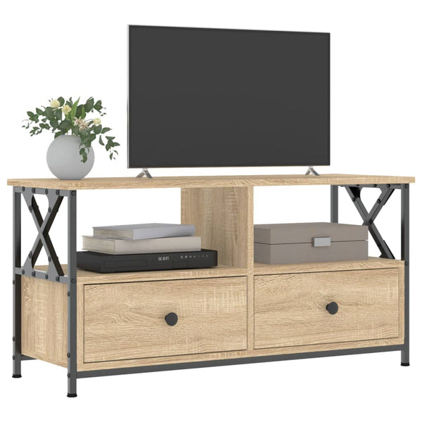 TV-taso Sonoma-tammi 90x33x45 cm tekninen puu ja rauta