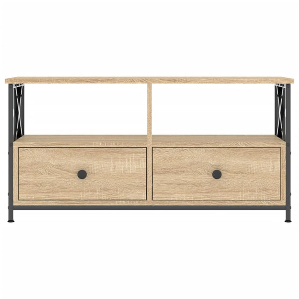 TV-taso Sonoma-tammi 90x33x45 cm tekninen puu ja rauta