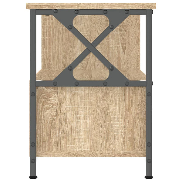 TV-taso Sonoma-tammi 90x33x45 cm tekninen puu ja rauta