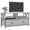 TV-taso harmaa Sonoma 90x33x45 cm tekninen puu ja rauta
