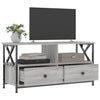 TV-taso harmaa Sonoma 90x33x45 cm tekninen puu ja rauta
