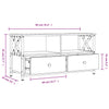 TV-taso harmaa Sonoma 90x33x45 cm tekninen puu ja rauta